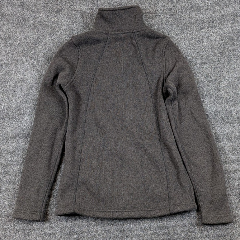 The North Face Womens XS Full Zip Fleece Jacket Charcoal Gray Sherpa Collar Logo - Picture 4 of 12